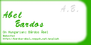 abel bardos business card